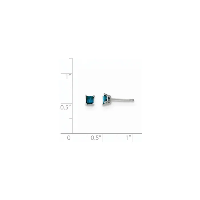 14k White Gold 30ct Blue Diamond Stud Earrings Goldia Earrings