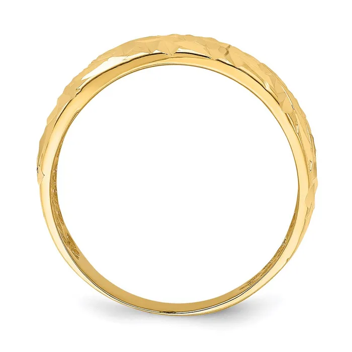 14K Yellow Gold DC Arrow Slash Dome Ring Goldia Rings