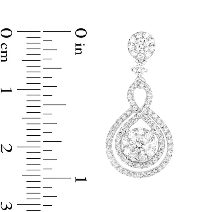 Earrings Goldia 12 CT TW Diamond InfinityStyle Drop Earrings in 10K White Gold Earrings Goldia 12 CT TW Diamond InfinityStyle Drop Earrings in 10K White Gold