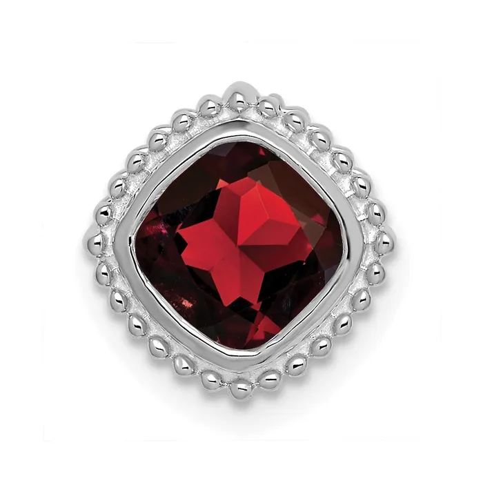 Earrings Goldia 14k White Gold Cushion Garnet Chain Slide