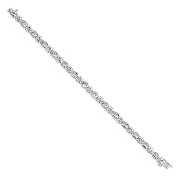 goldiaca Bracelets 14k White Gold Natural Diamond Infinity Link Bracelet