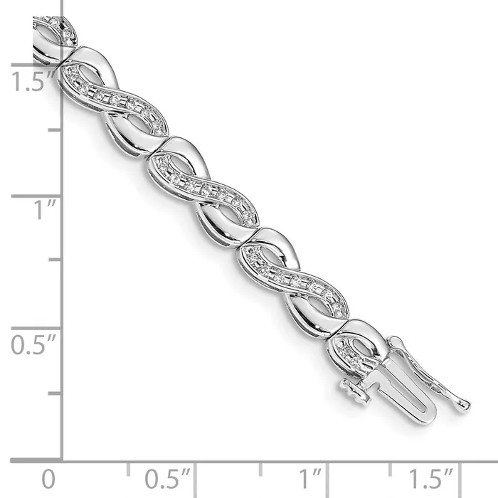 goldiaca Bracelets 14k White Gold Natural Diamond Infinity Link Bracelet