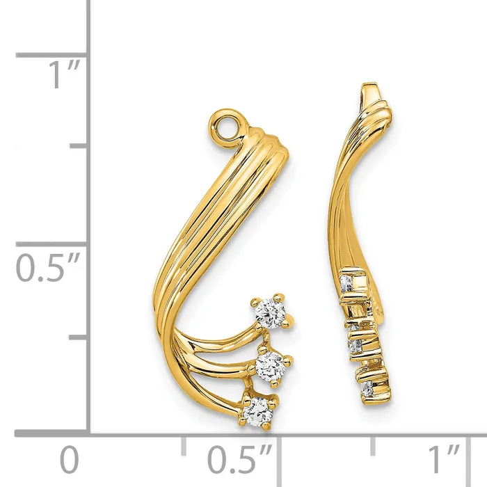 goldiaca Earrings 15 Ct Fancy Twist Diamond Earring Jacket in 14K Yellow Gold Fine Jewelry Gift