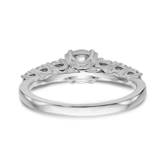 Goldiacom 14K White Gold Simulated Diamond Engagement Ring Rings