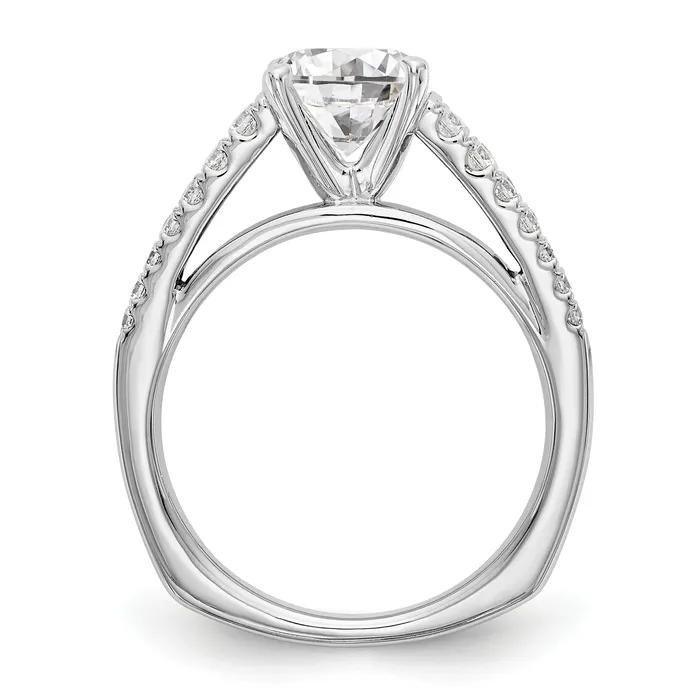 Goldiacom Rings 14K White Gold Simulated Diamond Engagement Ring