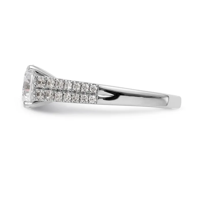 Goldiacom Rings 14K White Gold Simulated Diamond Engagement Ring
