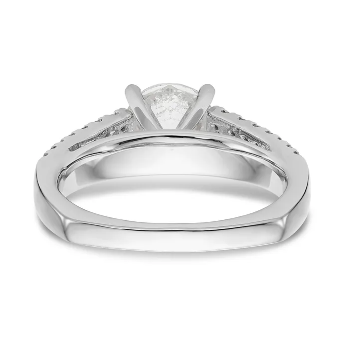 Goldiacom Rings 14K White Gold Simulated Diamond Engagement Ring