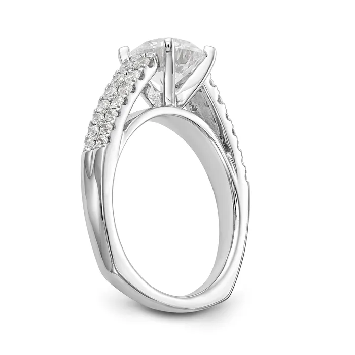 Goldiacom Rings 14K White Gold Simulated Diamond Engagement Ring