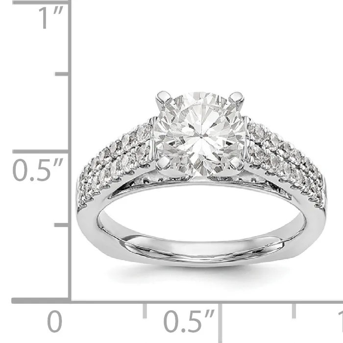 Goldiacom Rings 14K White Gold Simulated Diamond Engagement Ring