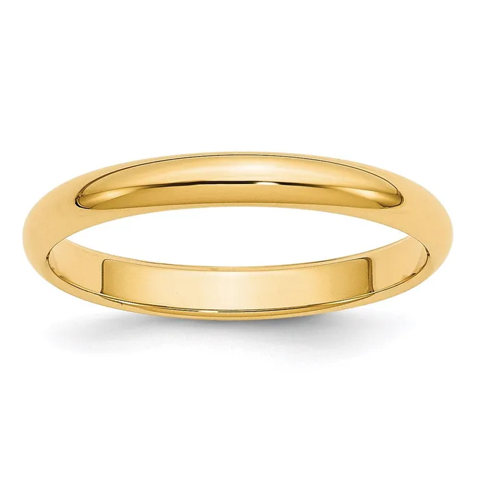 Goldia Rings Solid 10K Yellow Gold 3mm HalfRound Wedding MensWomens Wedding Band Ring Size 10