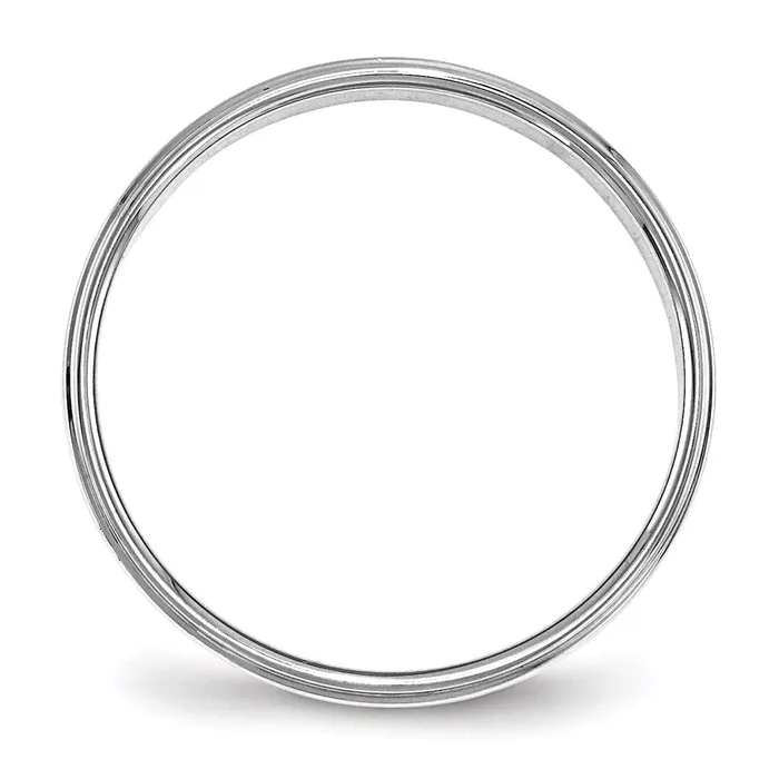 Goldia Rings Solid 14K White Gold 4mm Flat with Step Edge MensWomens Wedding Band Ring Size 55 Goldia Rings Solid 14K White Gold 4mm Flat with Step Edge MensWomens Wedding Band Ring Size 55