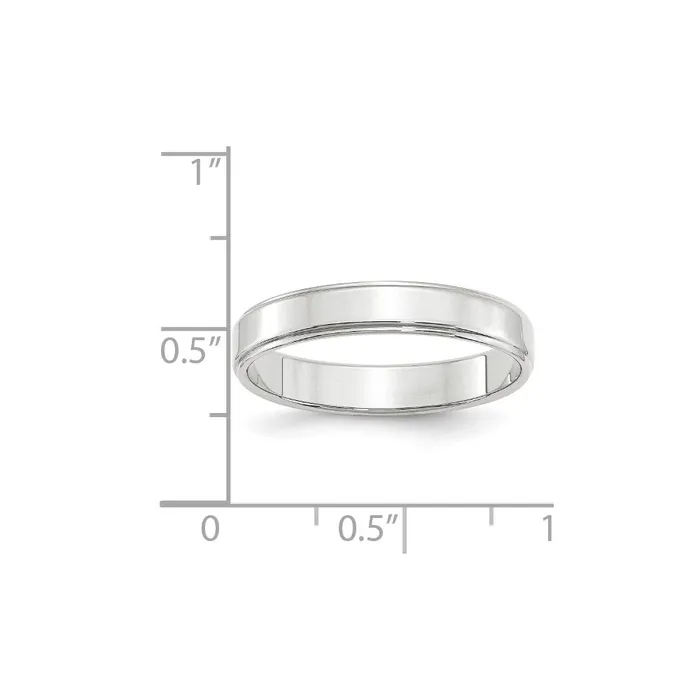 Goldia Rings Solid 14K White Gold 4mm Flat with Step Edge MensWomens Wedding Band Ring Size 55 Goldia Rings Solid 14K White Gold 4mm Flat with Step Edge MensWomens Wedding Band Ring Size 55