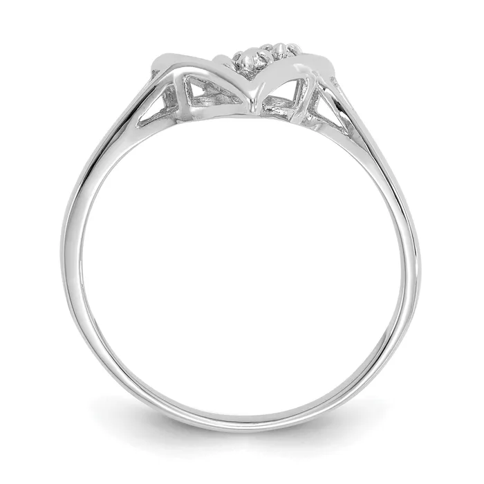 Goldia Rings Solid 14k White Gold VS Simulated CZ heart Ring