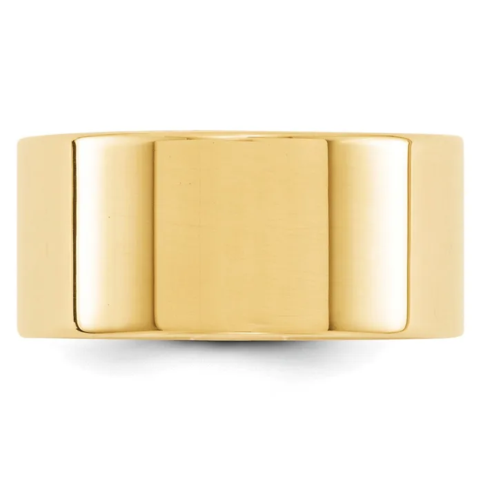 Goldia Rings Solid 14K Yellow Gold 10mm Light Weight Flat MensWomens Wedding Band Ring Size 5