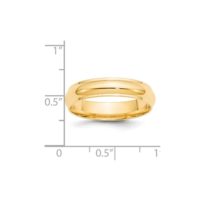 Goldia Rings Solid 18K Yellow Gold 5mm Half Round with Edge MensWomens Wedding Band Ring Size 65 Goldia Rings Solid 18K Yellow Gold 5mm Half Round with Edge MensWomens Wedding Band Ring Size 65