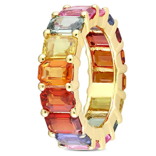 JMS always Rings Original Amour 14k Yellow Gold 11 15 CT TGW Multi Color Sapphire Eternity Ring JMS always Rings Original Amour 14k Yellow Gold 11 15 CT TGW Multi Color Sapphire Eternity Ring