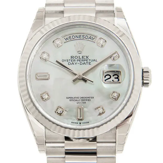 JMS always Watches Original Rolex DayDate 36 Automatic Mother of Pearl Diamond Dial President Watch 128239MDP JMS always Watches Original Rolex DayDate 36 Automatic Mother of Pearl Diamond Dial President Watch 128239MDP