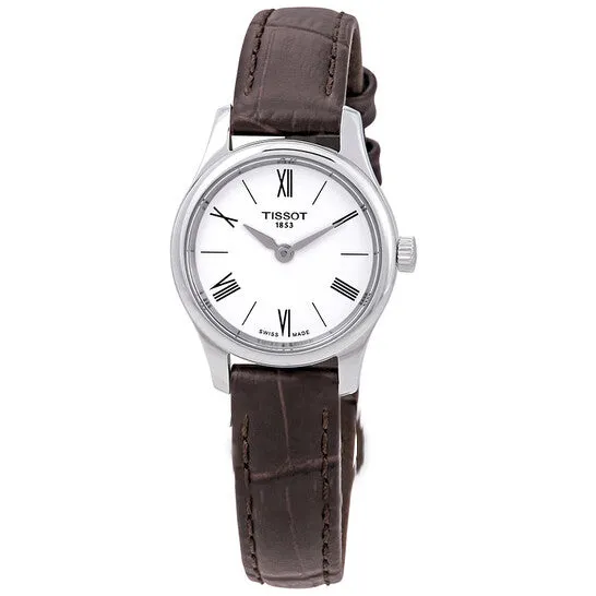 JMS always Watches Original Tissot Tradition 55 White Dial Brown Leather Ladies Watch T0630091601800 JMS always Watches Original Tissot Tradition 55 White Dial Brown Leather Ladies Watch T0630091601800