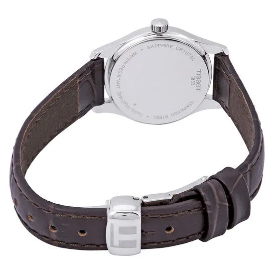 JMS always Watches Original Tissot Tradition 55 White Dial Brown Leather Ladies Watch T0630091601800 JMS always Watches Original Tissot Tradition 55 White Dial Brown Leather Ladies Watch T0630091601800