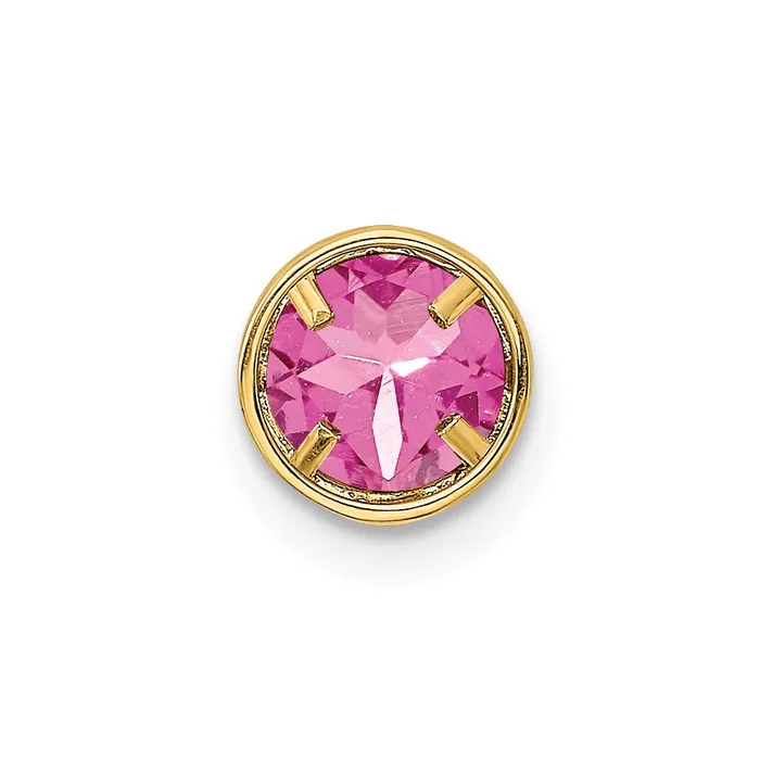 Necklaces Goldia 14k Yellow Gold 6mm Pink Tourmaline bezel pendant