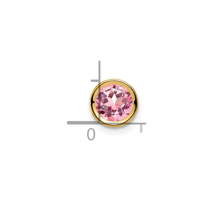 Necklaces Goldia 14k Yellow Gold 6mm Pink Tourmaline bezel pendant