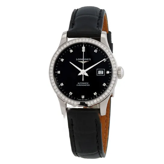 Original Longines Record Diamond Black Dial Ladies Watch L23210572 JMS always Watches Original Longines Record Diamond Black Dial Ladies Watch L23210572 JMS always Watches