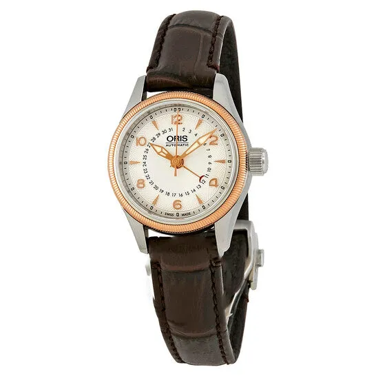 Original Oris Big Crown Pointer Date Automatic Silver Dial Dark Brown Leather Ladies Watch 01 594 7680 436107 5 14 77FC JMS always Watches Original Oris Big Crown Pointer Date Automatic Silver Dial Dark Brown Leather Ladies Watch 01 594 7680 436107 5 14 77FC JMS always Watches