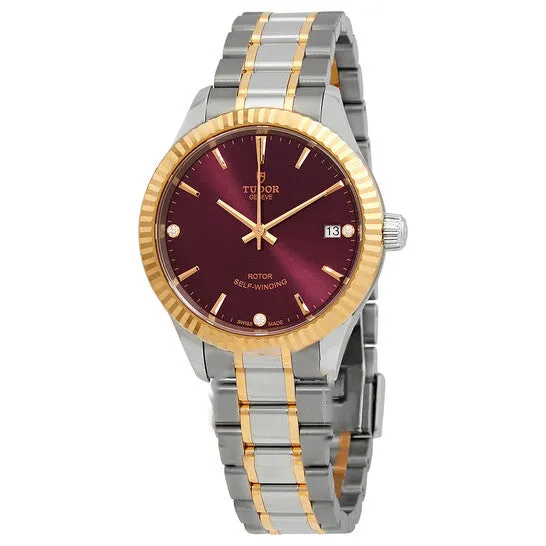 Original Tudor Style Automatic Diamond Burgundy Dial Ladies Watch 123130015 JMS always Watches Original Tudor Style Automatic Diamond Burgundy Dial Ladies Watch 123130015 JMS always Watches