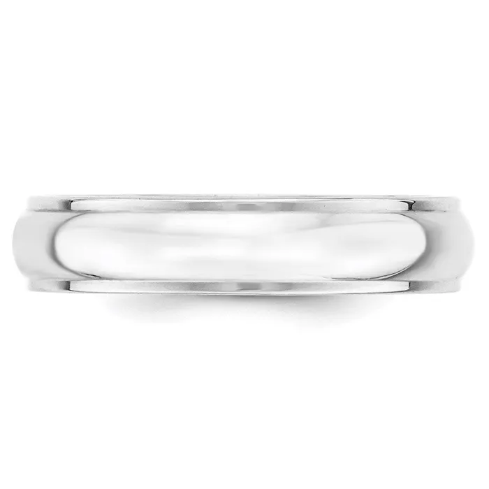Rings Goldia Solid 18K White Gold 5mm Half Round with Edge MensWomens Wedding Band Ring Size 115 Rings Goldia Solid 18K White Gold 5mm Half Round with Edge MensWomens Wedding Band Ring Size 115