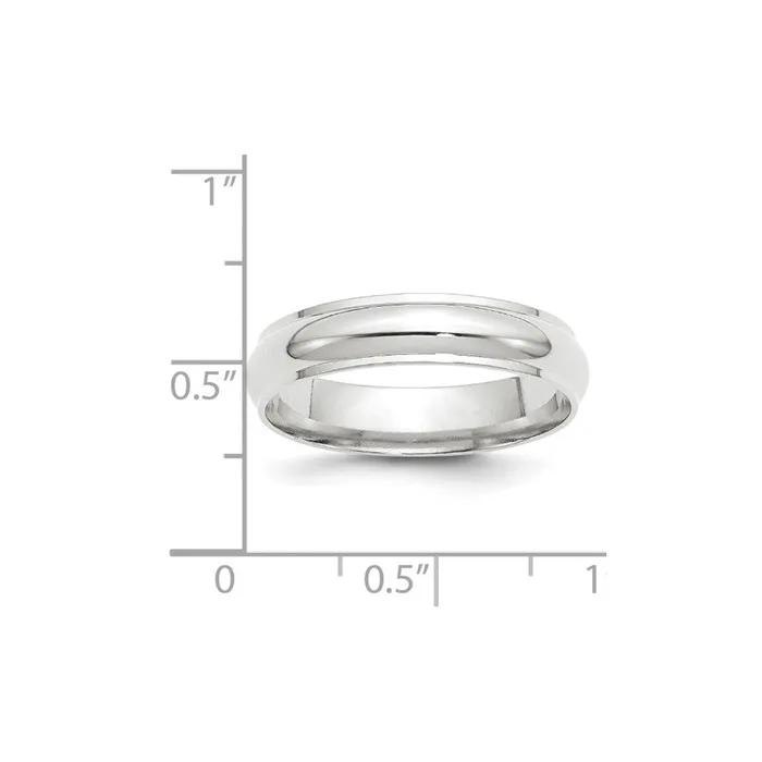 Rings Goldia Solid 18K White Gold 5mm Half Round with Edge MensWomens Wedding Band Ring Size 115 Rings Goldia Solid 18K White Gold 5mm Half Round with Edge MensWomens Wedding Band Ring Size 115