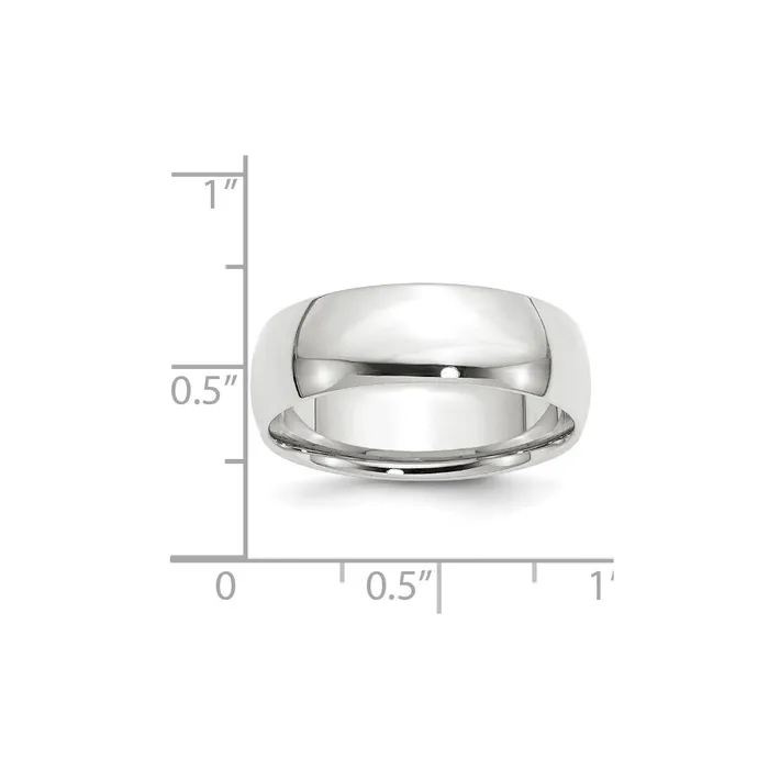 Rings Goldia Solid 18K White Gold 7mm Light Weight Comfort Fit MensWomens Wedding Band Ring Size 7