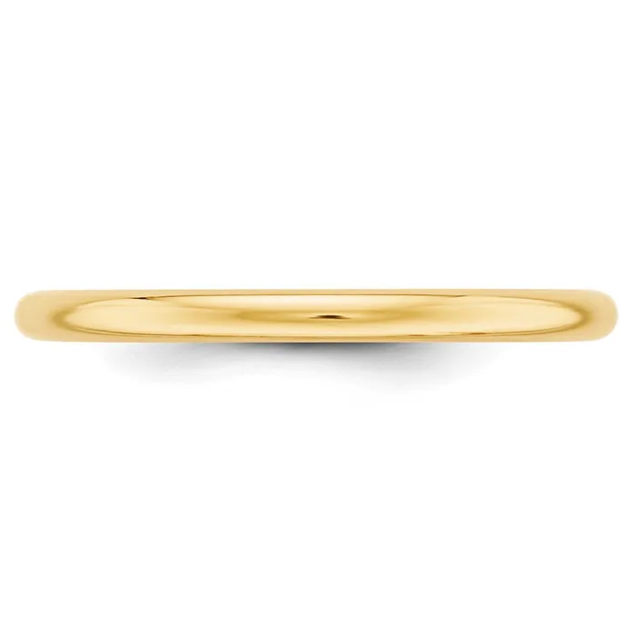 Rings Solid 10K Yellow Gold 2mm HalfRound Wedding MensWomens Wedding Band Ring Size 6 Goldia