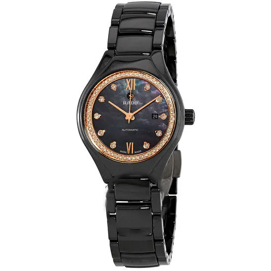 Watches JMS always Original Rado True Black Mother of Pearl Diamond Dial Automatic Ladies Watch R27242852 Watches JMS always Original Rado True Black Mother of Pearl Diamond Dial Automatic Ladies Watch R27242852