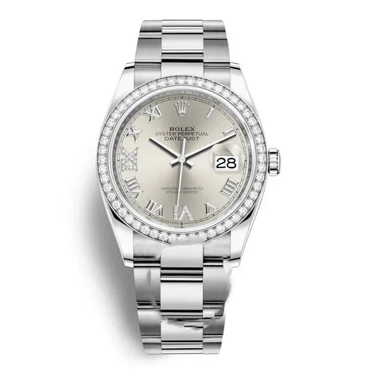 Watches JMS always Original Rolex Datejust 36 Silver Diamond Dial Automatic Unisex Oyster Watch 126284SRDO Watches JMS always Original Rolex Datejust 36 Silver Diamond Dial Automatic Unisex Oyster Watch 126284SRDO