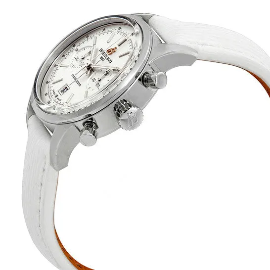 Watches Original Breitling Transocean Automatic Silver Dial White Leather Watch A4131012G757237X JMS always Watches Original Breitling Transocean Automatic Silver Dial White Leather Watch A4131012G757237X JMS always