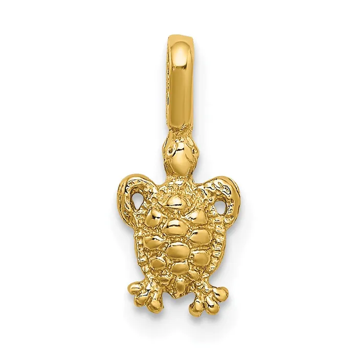 14K Mini Sea Turtle with Fixed Bail Charm TreasureFineJewelers Charm Necklaces