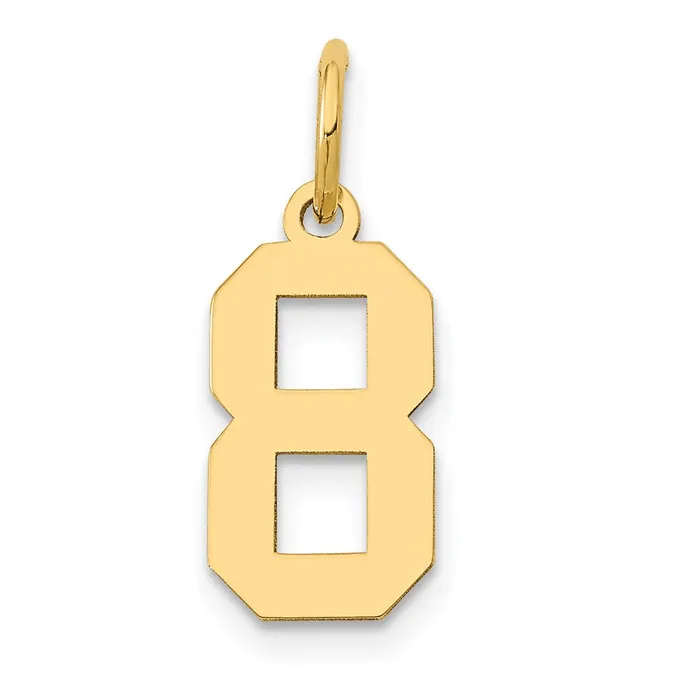 Charm Necklaces 14k Small Polished Number 8 Charm TreasureFineJewelers