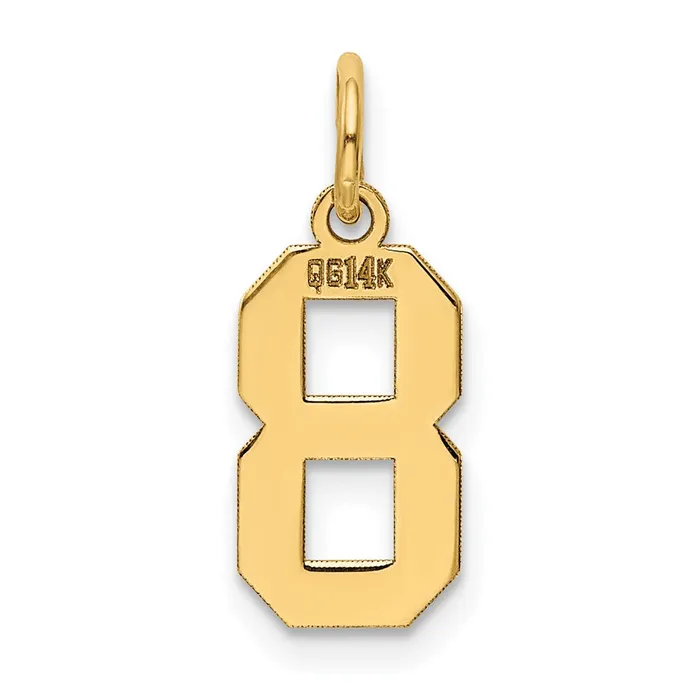 Charm Necklaces 14k Small Polished Number 8 Charm TreasureFineJewelers