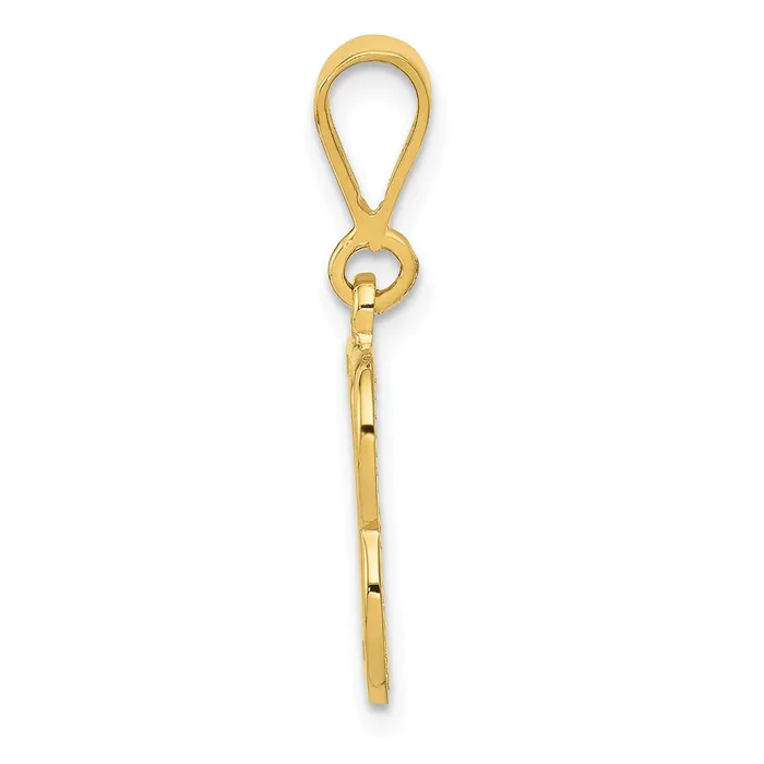 Charm Necklaces 14k Yellow Gold Textured Initial B Charm TreasureFineJewelers