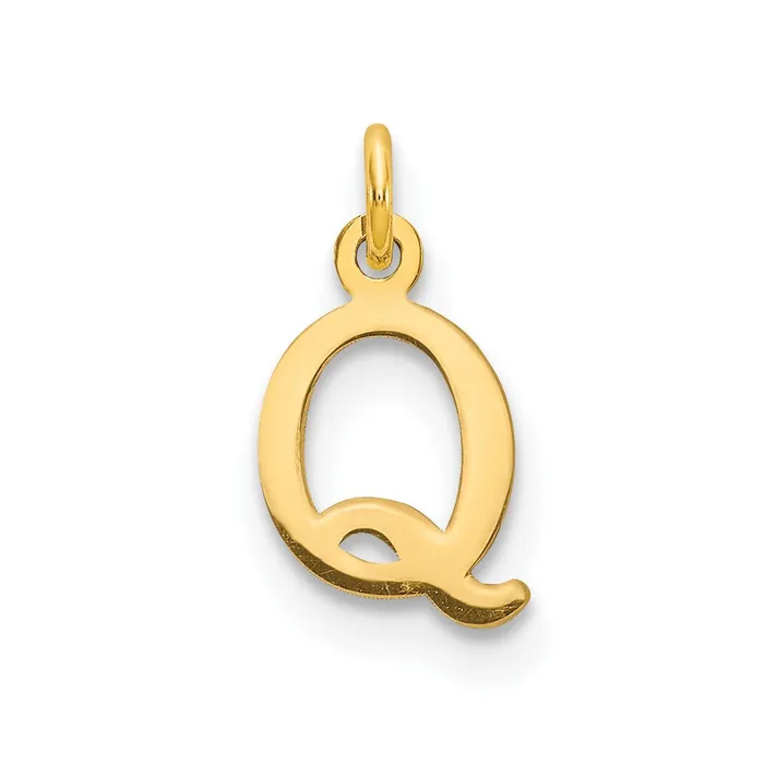 Charm Necklaces TreasureFineJewelers 10k Yellow Gold Cutout Letter Q Initial Charm Charm Necklaces TreasureFineJewelers 10k Yellow Gold Cutout Letter Q Initial Charm