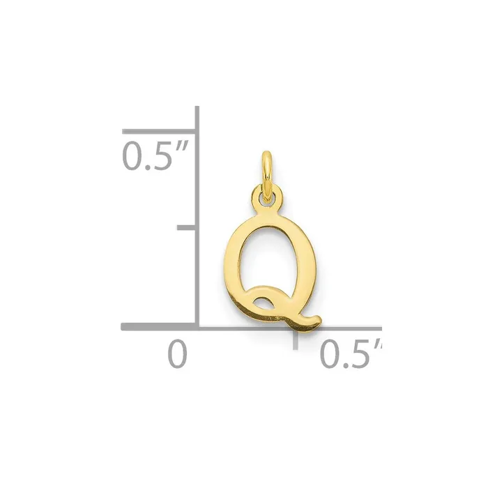 Charm Necklaces TreasureFineJewelers 10k Yellow Gold Cutout Letter Q Initial Charm