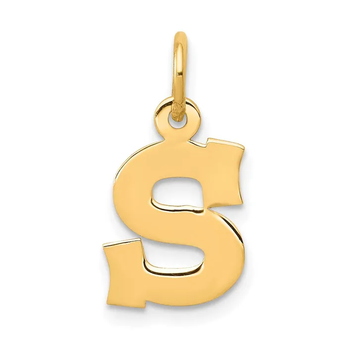 Charm Necklaces TreasureFineJewelers 10k Yellow Gold Small Block Initial S Charm Charm Necklaces TreasureFineJewelers 10k Yellow Gold Small Block Initial S Charm