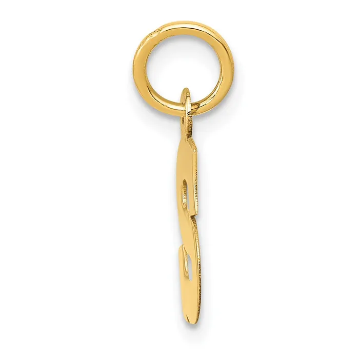 Charm Necklaces TreasureFineJewelers 10k Yellow Gold Small Block Initial S Charm