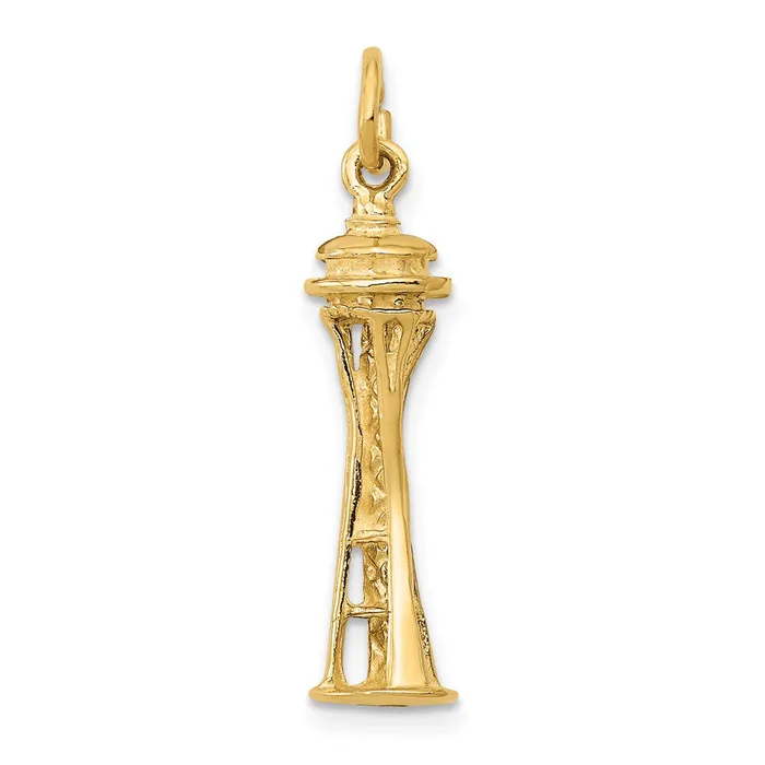 Charm Necklaces TreasureFineJewelers 14k 3D Seattle Space Needle Charm