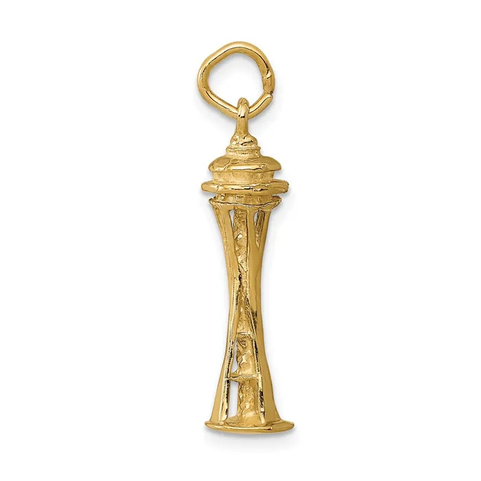 Charm Necklaces TreasureFineJewelers 14k 3D Seattle Space Needle Charm