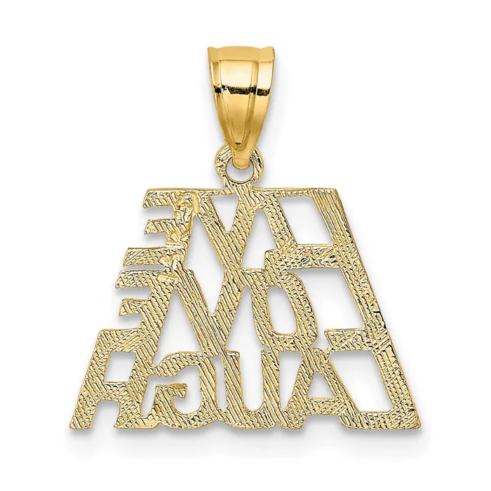 Charm Necklaces TreasureFineJewelers 14K LIVE LAUGH LOVE Charm