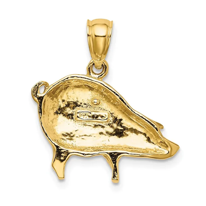 Charm Necklaces TreasureFineJewelers 14K Polished Pig Charm