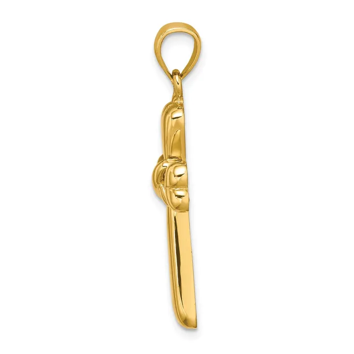 Charm Necklaces TreasureFineJewelers 14K Polished X and Heart Cross Charm
