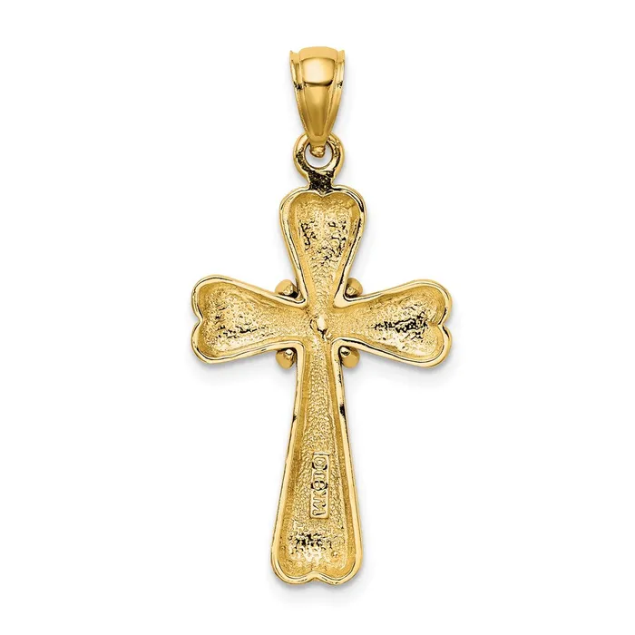 Charm Necklaces TreasureFineJewelers 14K Polished X and Heart Cross Charm