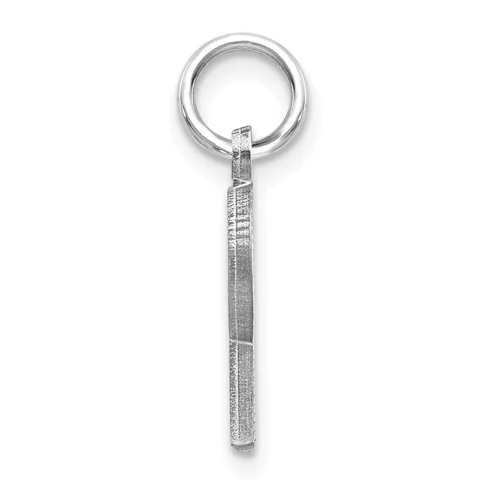 Charm Necklaces TreasureFineJewelers 14k White Gold Satin Diamondcut Letter R Initial Charm